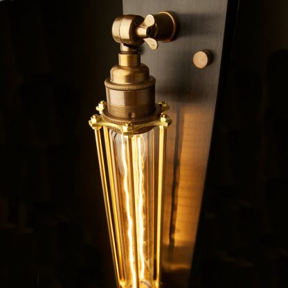 Brass Long Bulb Cage Wall Mount Lamp