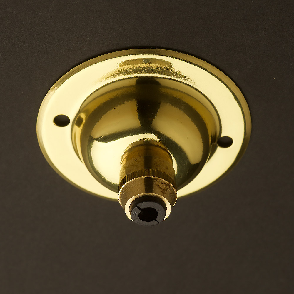 Polished Brass Ceiling Rose With Hook Chandelier Light Fitting Base Fixing Plate 