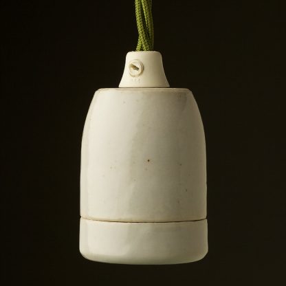 White Plain Porcelain E27 pendant lamp holder