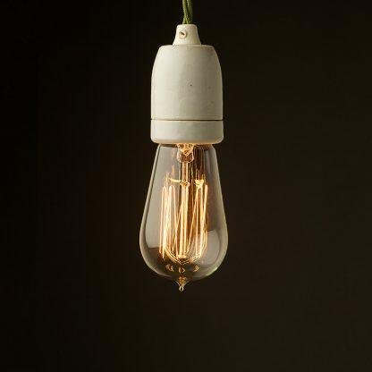 Edison style light bulb E27 White Plain Porcelain fitting