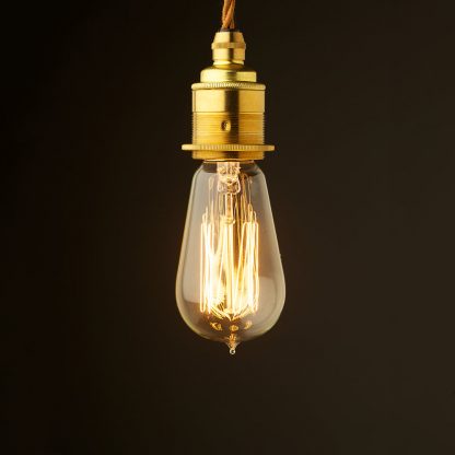 Edison style light bulb E27 New Brass fitting Vintage ST57 globe