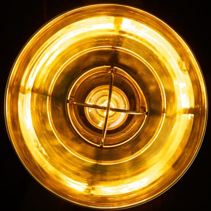 Vintage Brass caged reflector ceiling light