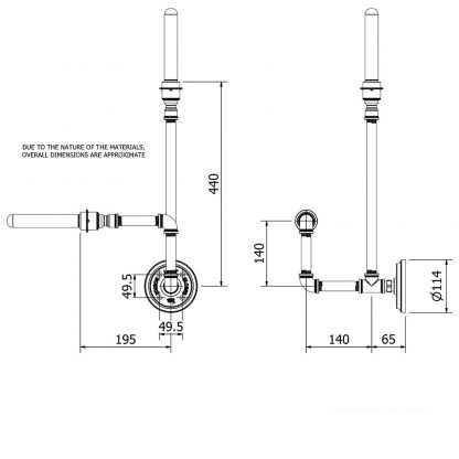 Plumbing Pipe Wall Lamp E27 dimensions