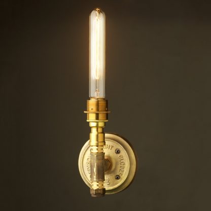Brass wall candle light medium tube