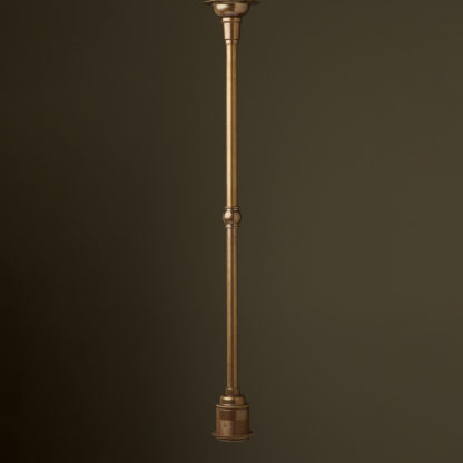 Single Rod Antique Brass lamp pendant E27 shade ring