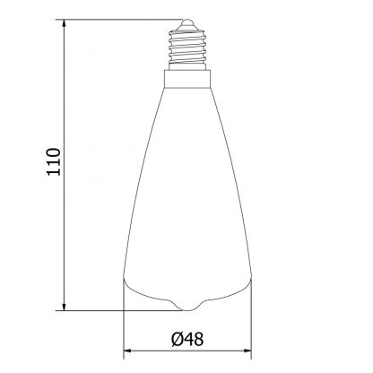 Vintage Small Edison Teardrop filament bulb E14