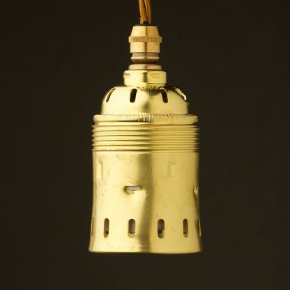 Heavy Brass Lamp holder Edison E40 fitting with cord grip