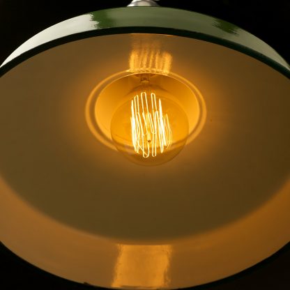 470mm Vintage Green Enamel Factory shade reflector