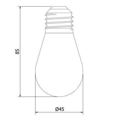 2 Watt Dimmable Filament LED E27 Mini Edison bulb
