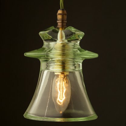 Russian Fluted Insulator E14 Pendant Vintage church lamp