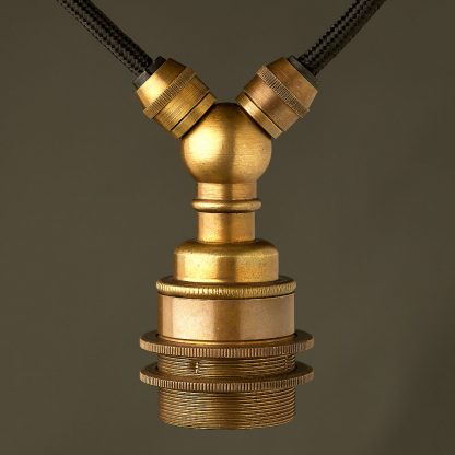 Antiqued brass E27 festoon lamp holder