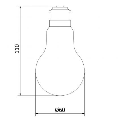 5 Watt Dimmable Lantern Filament LED B22 Clear GLS dimensions