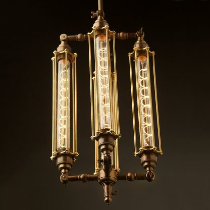 Four Cage tube bulb pendant 290mm low angle