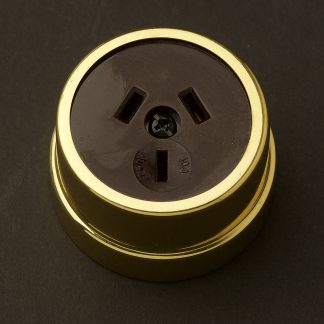 Traditional Brass single 3 pin socket