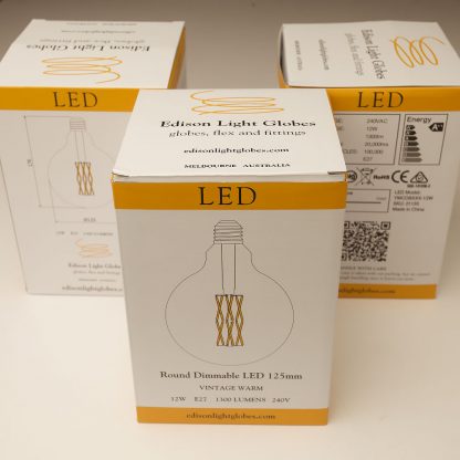 11 Watt Dimmable Filament LED E27 Clear 125mm Round Bulb