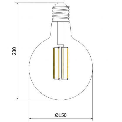8 Watt Dimmable Filament LED E40 G150