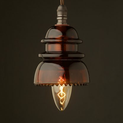 Insulator No42 Amber SES pendant light Vintage church lamp