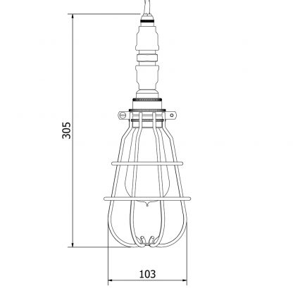 Plumbing Pipe Caged Pendant Light dimensions