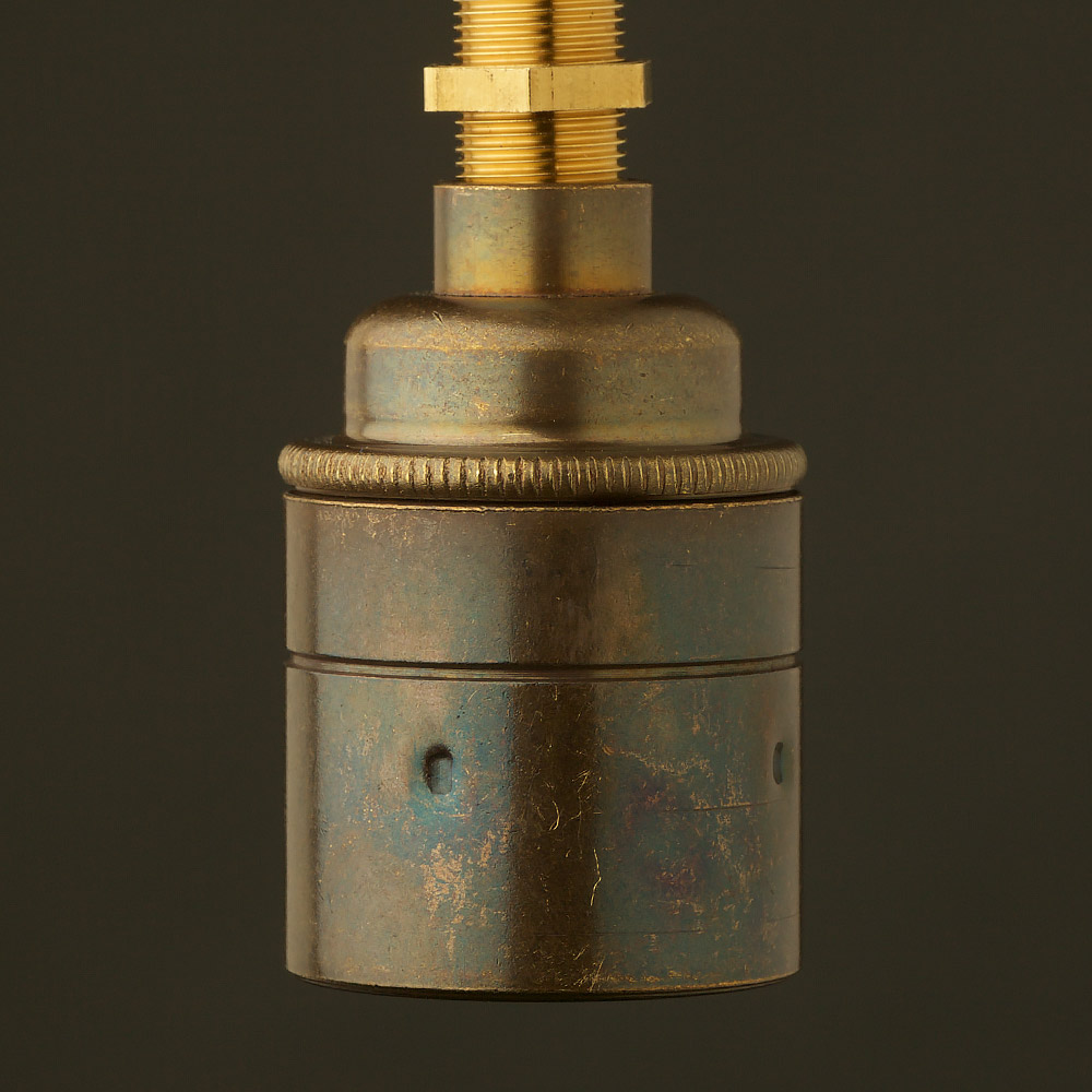 STEEL LAMP HOLDER FIXING KIT MEDIUM LENGTH 10mm x 40mm LONG BRASS 
