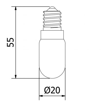 E14 filament LED Mini Pilot bulb dimensions