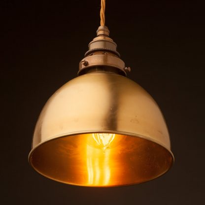 Brass Dome Light Shade Pendant antique brass hardware underside