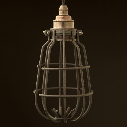 Enclosed Crinkle Black Light bulb guard fitting 7-inch no bulb