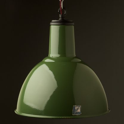 450mm green dome factory shade black cast iron