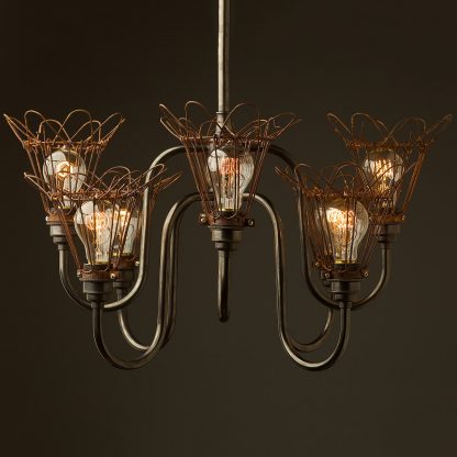 8 bulb brass chandelier bronze trouble light cage
