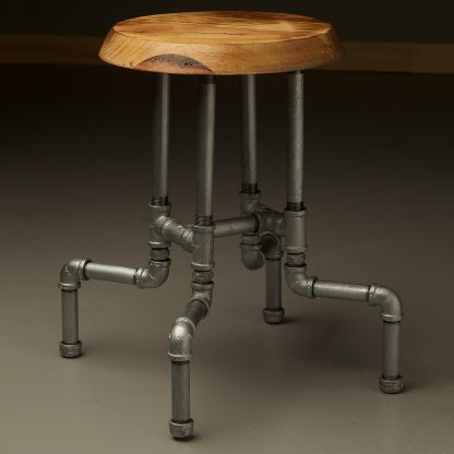 Industrial plumbing pipe bar stool