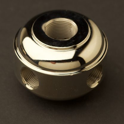 Solid Turned Brass Four Way Coupler nickel plated brass