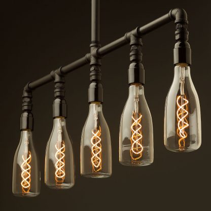 Bakelite multi bulb Plumbing Pipe Chandelier LED Bottle lamps