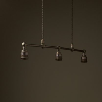 Bronze 3 Lamp Billiard table light bare bulb pendant