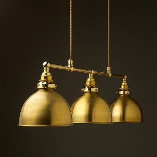 New Brass 3 Lamp Billiard table light polished brass pendant