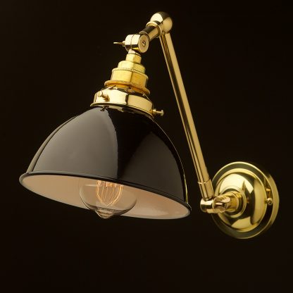New Brass adjustable wall light black dome