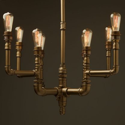 Plumbing Pipe 8 bulb formal chandelier