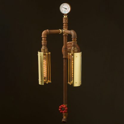 Twin tube vertical plumbing pipe wall light angled