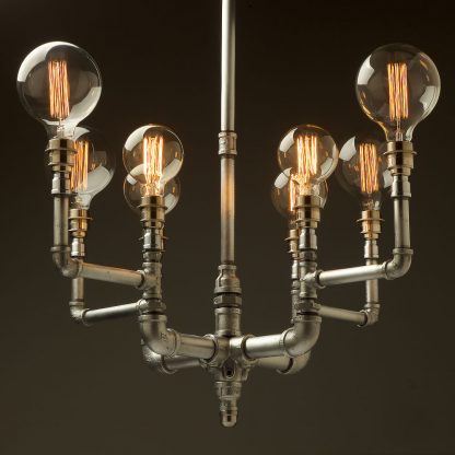 Plumbing Pipe 8 bulb formal chandelier