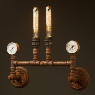 Twin tube pressure gauges wall light