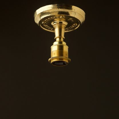 Solid Polished brass batten holder E27
