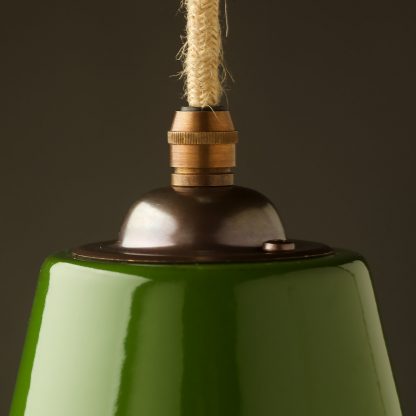 360mm Green enamel dome factory shade brass hardware pendant