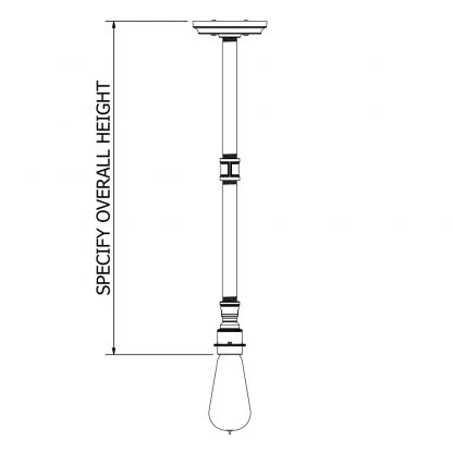 Single drop Plumbing pipe E27 ceiling light dimensions