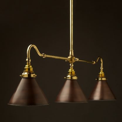 New Brass single drop Billiard Table Light bronze cone