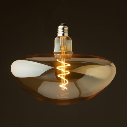 4 Watt dimmable filament LED amber glass mushroom globe