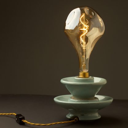 4 Watt dimmable filament LED amber glass A165 random globe table lamp