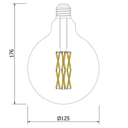 12 Watt Non Dimmable X Filament LED Clear G125