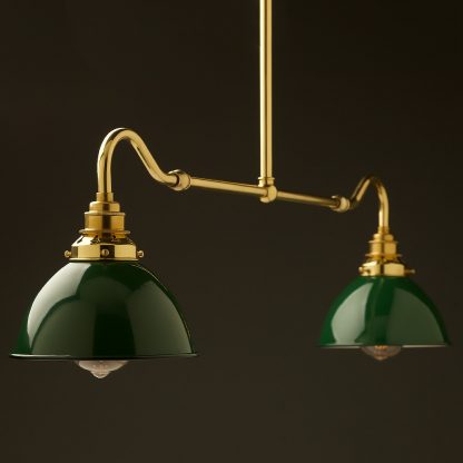 New brass single drop small table light green dome