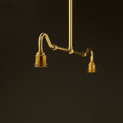 New brass single drop small table light no shades or gallery