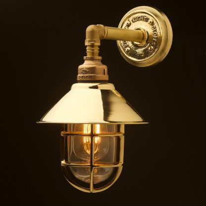 Outdoor solid brass straight arm wall light