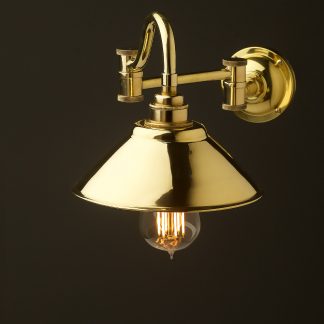 Horizontal bend adjustable solid brass arm wall light solid brass 190mm