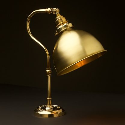 Brass small shade coventry bend bench light polished brass dome